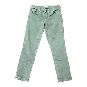 Ann Taylor Loft Sage Green Skinny Crop Jeans Stretch Denim Casual Pants 28 6